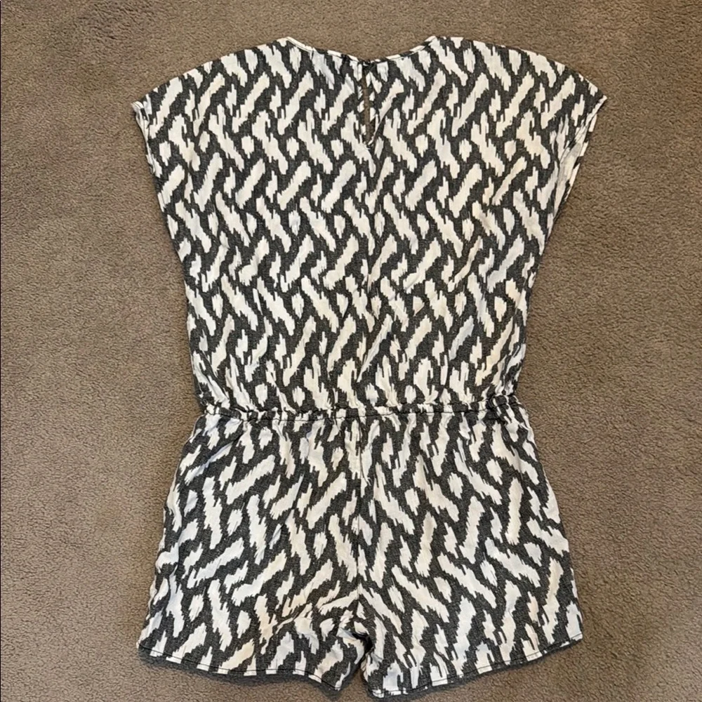 J. Crew Black and White Patterned Romper
